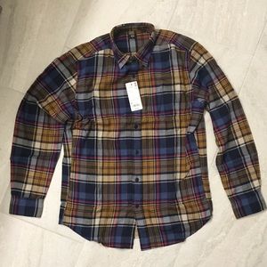 NWT UNIQLO Flannel Checked Long Sleeve Shirt